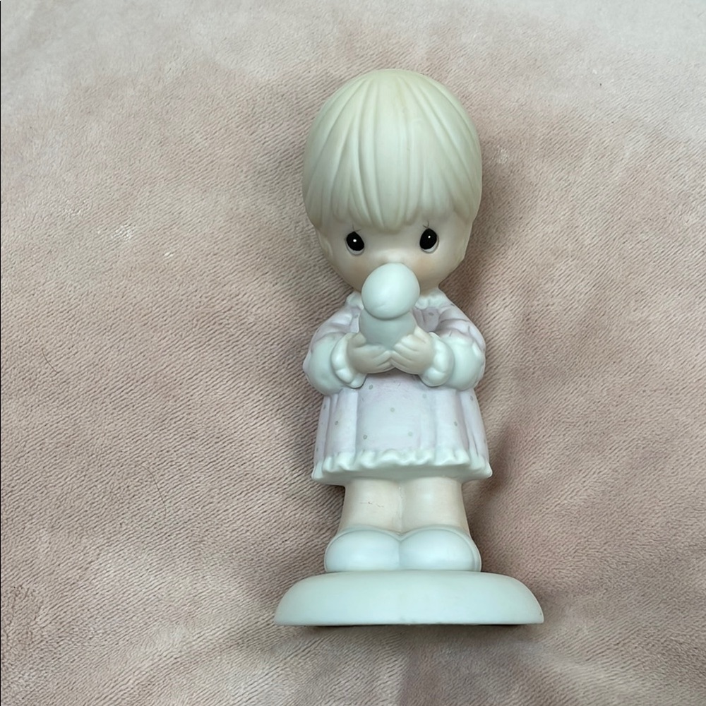 Adorable Precious Moment Figurine with Bird